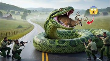 Brave Rescue Team Battles Giant Python to Save a Trapped Deer 🦌