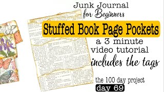 Very Easy Book Page Pockets. No measuring & no cutting. 3 minute video tutorial inc. the tags.