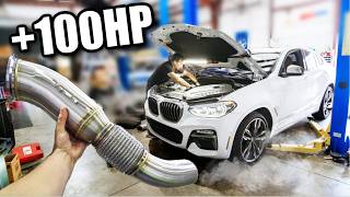 Stage 2 BMW X4 M40i Downpipe Install!   Tune! | MHD   VRSF (Before and After SOUND!)