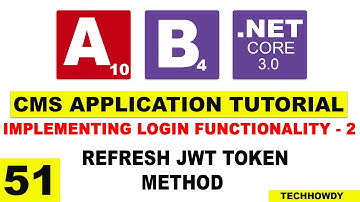 Implementing Login Functionality - Add Refresh JWT Token Method | ASP.NET CORE 3.0 | ANGULAR 10 - 2