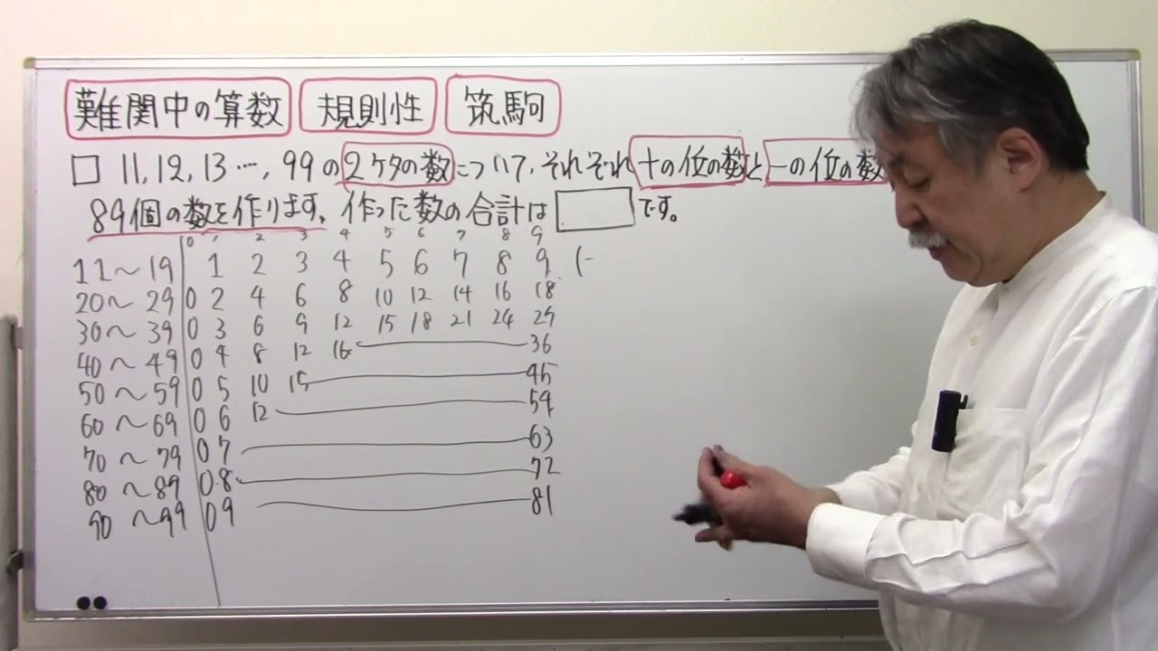 筑駒・規則性‼難関校の算数3⃣2⃣ - YouTube