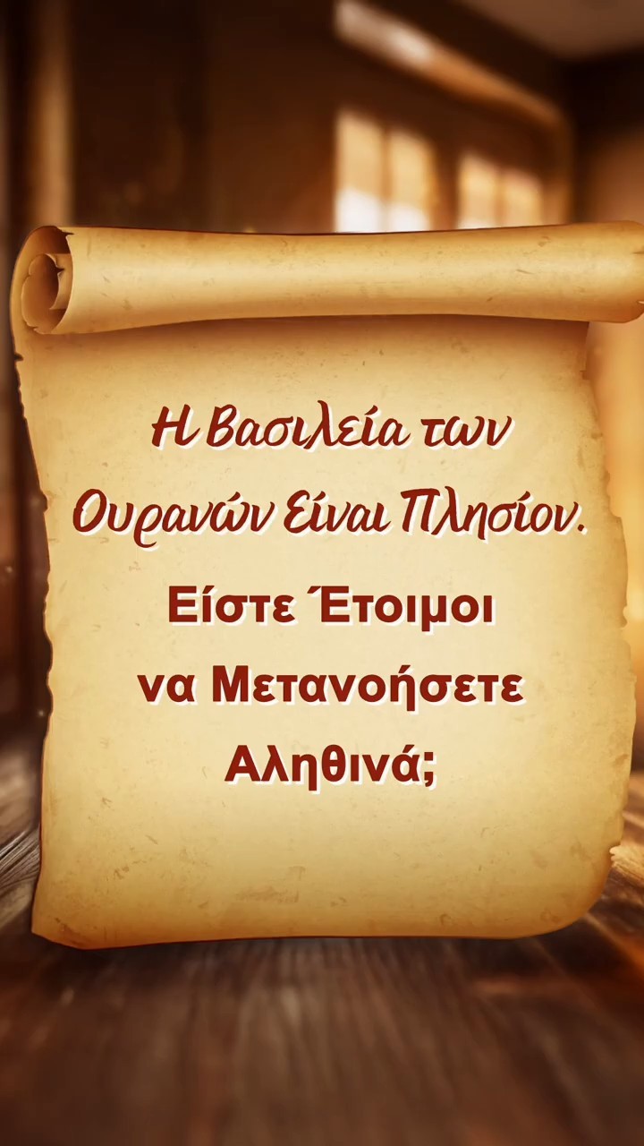 Η Βασιλεία των Ουρανών Είναι Πλησίον. Είστε Έτοιμοι να Μετανοήσετε Αληθινά;