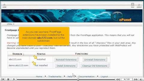 Install and uninstall FrontPage extensions in cPanel | cPanel FrontPage extensions