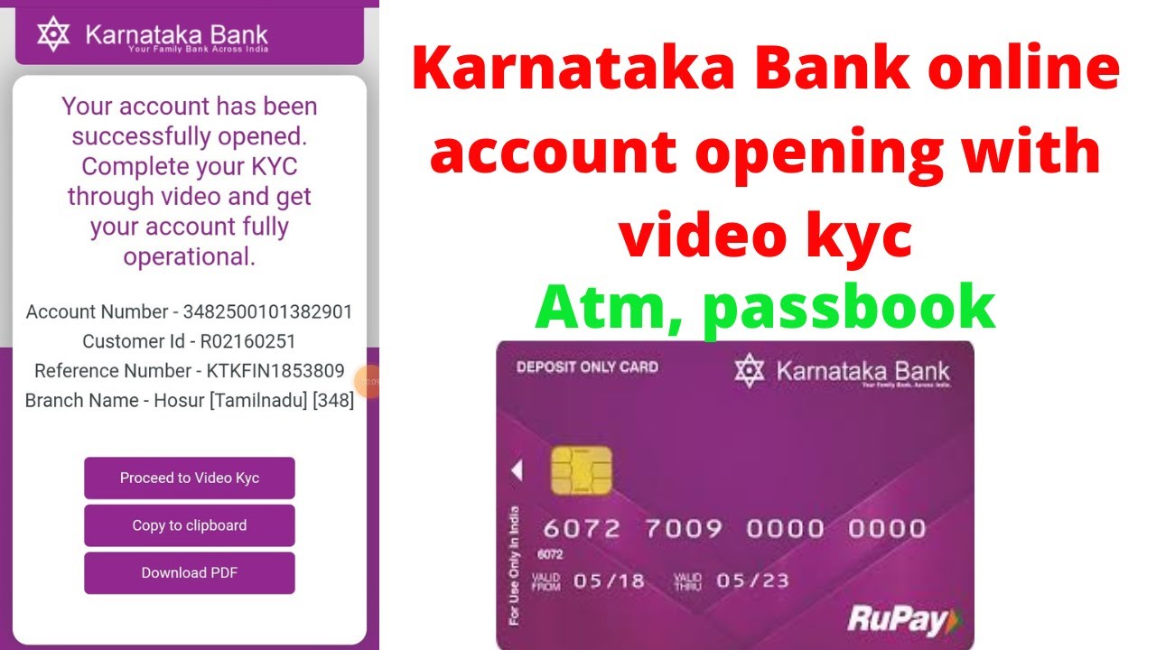 Karnataka Bank online account opening with video kyckarnatakabank