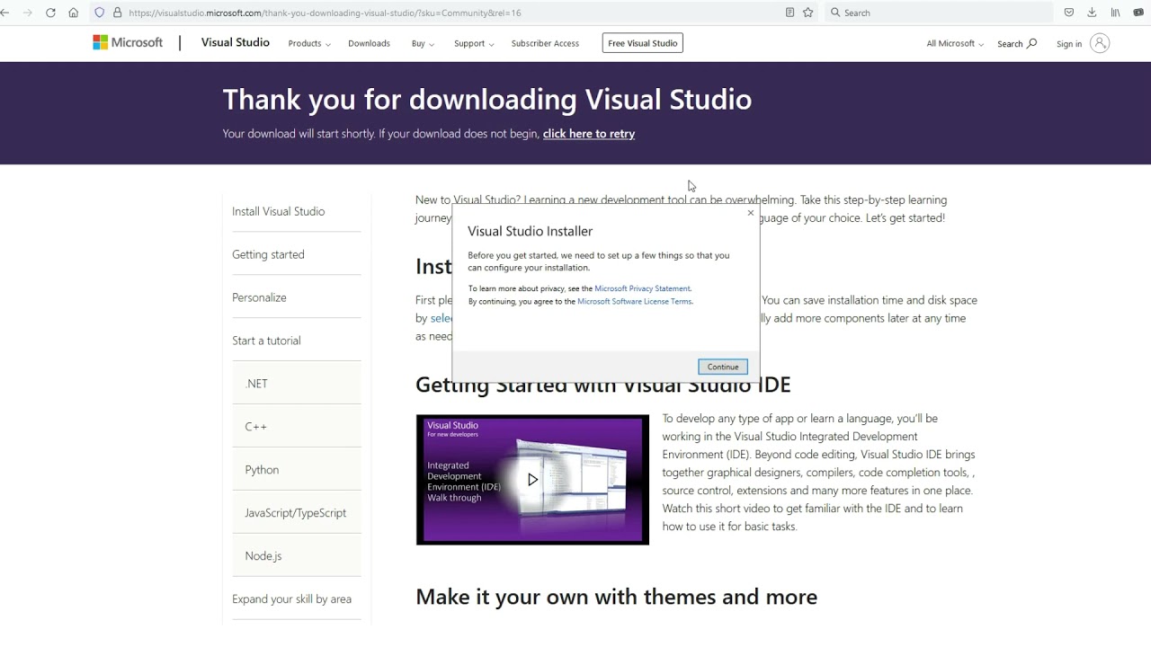 How To Install Visual Studio Community 2019 YouTube