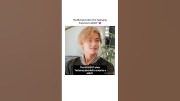 The MOMENT when Kim Taehyung Surprised a ARMY 🥺 || BTS V || ARMY
