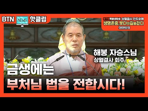 [🔥BTN 핫!클립] 자승스님 曰 &#39;금생에는 부처님 법을 전합시다&#39;│상월결사 인도순례 &#39;생명존중, 붓다의 길을 걷다&#39; 회향법회 &#39;회향사&#39;