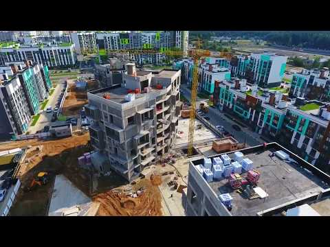 Видеоотчет о ходе строительства Соснового квартала Сентябрь 2018 часть 1