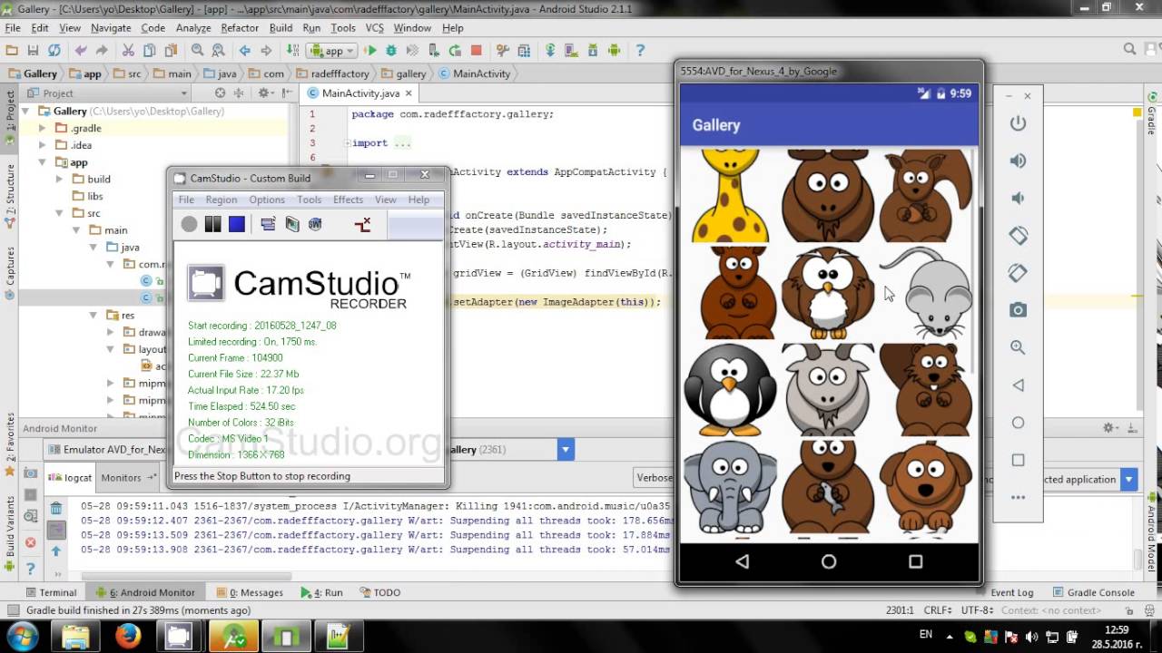 Develop simple Gallery app in Android Studio - YouTube