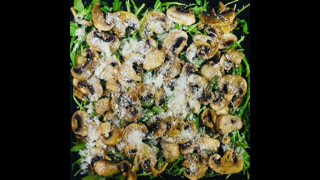 so geht das einfach: Rucola mit Champignons und Parmesan, unglaublich ...