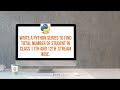 Write a Python Series to find total number of Student in Class 11th and 12th .Stream wise.