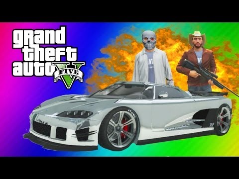 GTA 5 Online Funny Moments Gameplay – Chrome Car Chase, Jumps, Bus Trick, Dump Truck (Multiplayer)