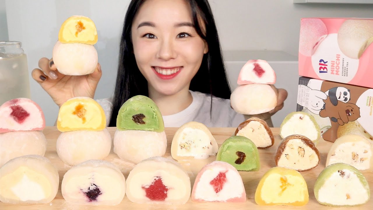 SUB) ASMR Мороженое Моти Мукбанг 🍨 Баскин Роббинс 31 Десерты Сливочный сыр Корейский рисовый торт