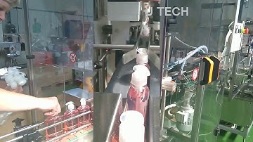 Complete hand sanitizer bottle filling capping labeling machine production line from U Tech Machine