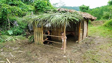 Full Video: 338 Days Start to Finish 16 Year Old Single Mother Builds a Bamboo House Alone
