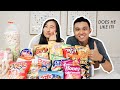 Boyfriend tries my FAVORITE Korean Snacks for the first time 🇰🇷