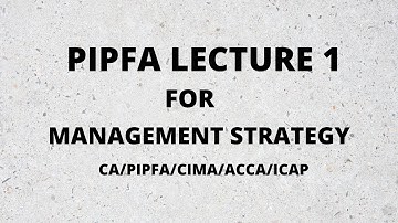 Management Strategy Lecture 1  | PIPFA