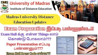 Madras University IDE Exam Preparation Tips | Paper Presentation , Exam Hall Things , Dress Code