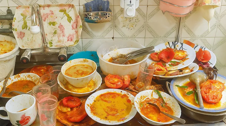 ASMR Dishwashing || Hand Washing Plates with Relaxing Water Sounds