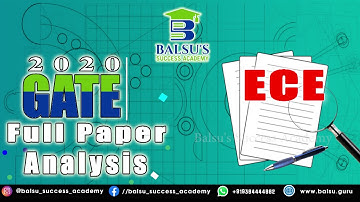 GATE 2020 ECE Full Paper Analysis | Balsu
