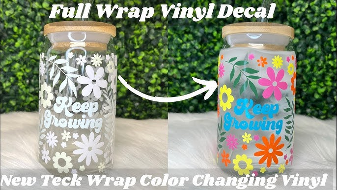 How to Use TeckWrap Holographic Printable Sticker Vinyl to Create a Glass  Can? 