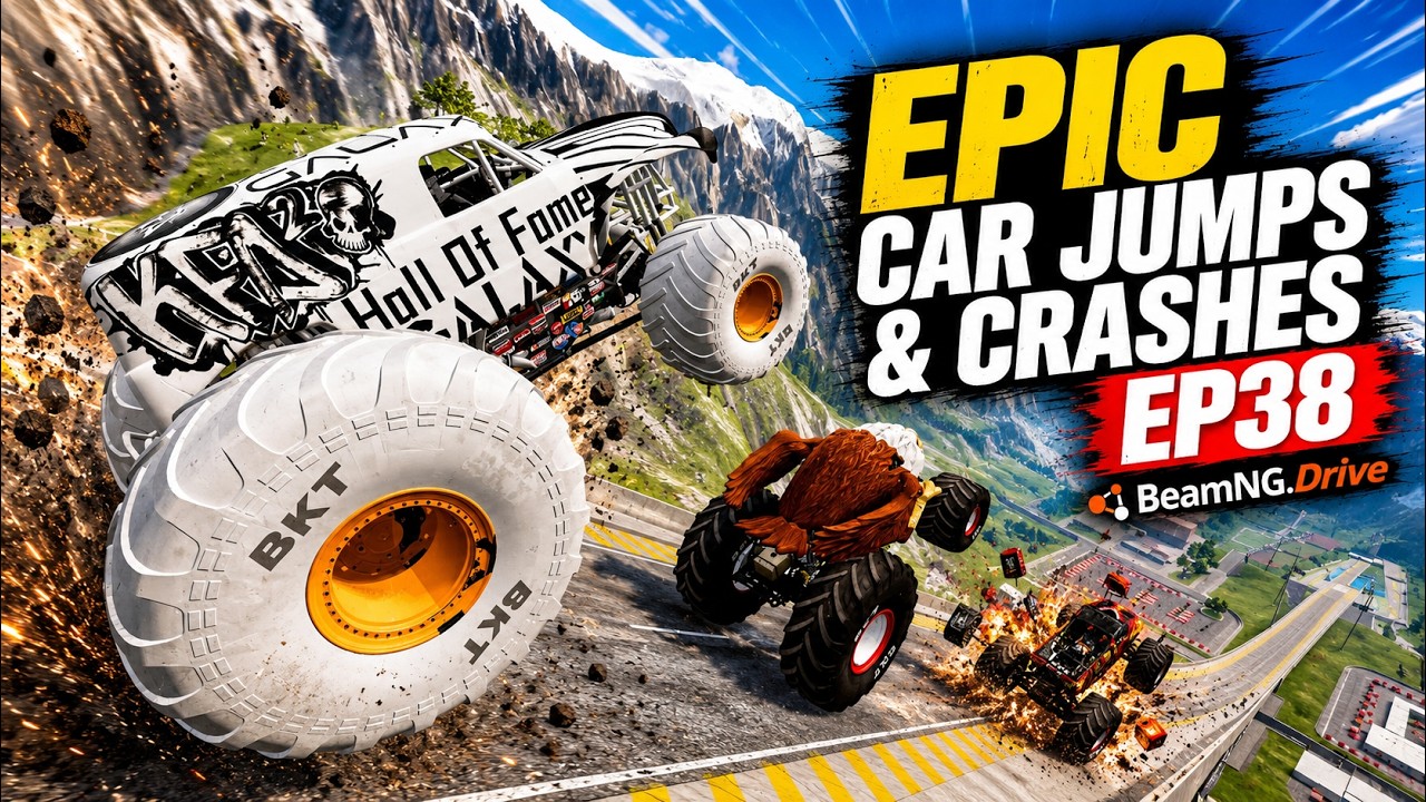 Random Car - Epic Car Jumps & Crashes #38 - BeamNG.Drive - YouTube
