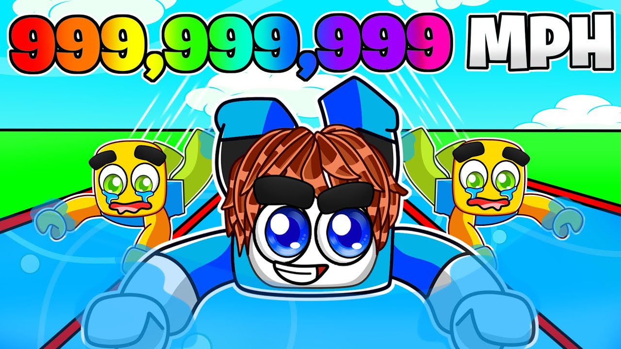 Swimming 999,999,999 MPH In ROBLOX Aqua Racer!