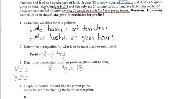 Linear Programming Day #2