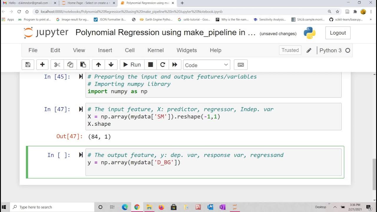 Polynomial Regression using make pipeline in Jupyter Notebook - YouTube