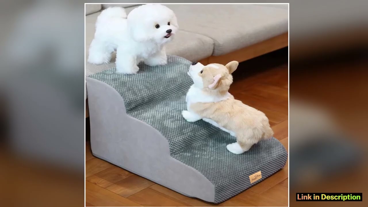 Pet Dog Stairs for High Beds and Sofa Couch HighDensity Sponge Foam Dog Steps with Washable Cover