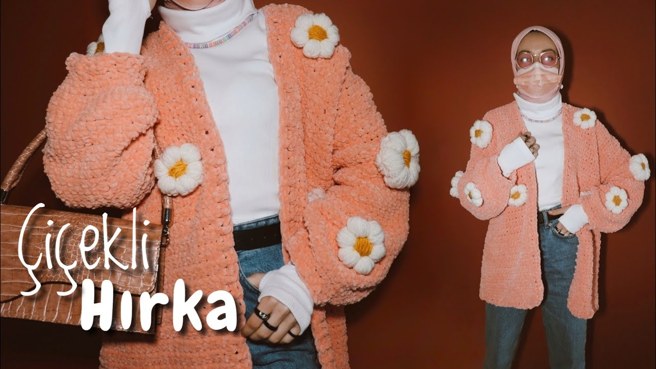 Oversize Çiçekli Hırka Yapımı | #tığişi ( Tığsız Büyük çiçek Yapımı)