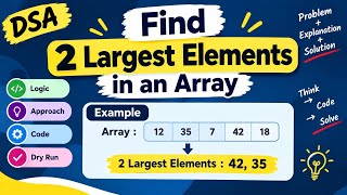 DSA Array Problem: Find 2 Largest Elements in an Array 