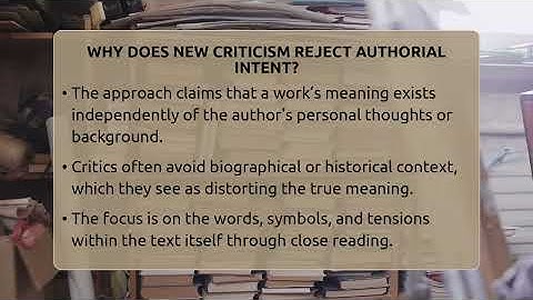 Why Does New Criticism Reject Authorial Intent? - The Prose Path