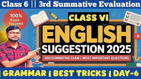 Class 6 english 3rd unit test question paper 2025 | class 6 3rd summative english 2025