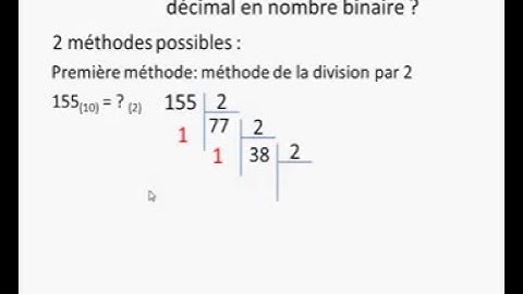 conversion décimale binaire