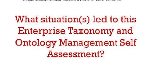 Enterprise Taxonomy and Ontology Management 47 Performance Points of Reference