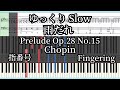 雨だれ ショパン ゆっくり 楽譜と指番号 Chopin Raindrop Prelude Op.28 No.15 Slow piano tutorial with sheet