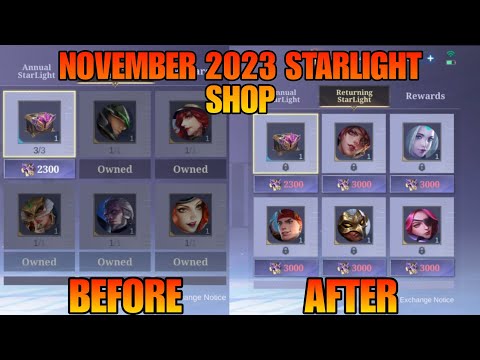 Starlight Shop Changes November 2023 | MLBB @sofieofficialmobilelegends3304