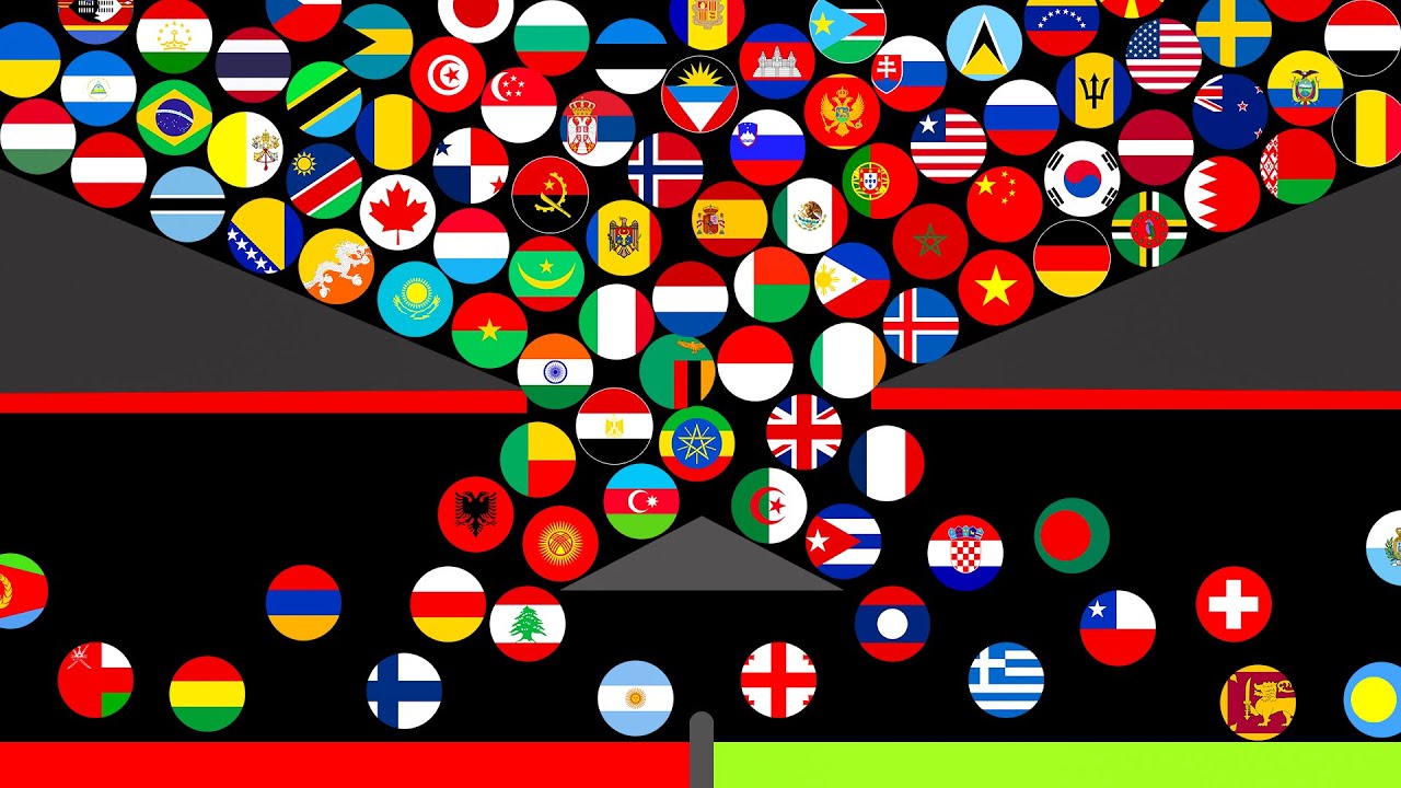 101 Countries Marble Race in Algodoo - Who will win?