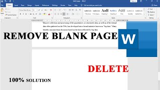 How to remove a blank page in ms word | Delete unwanted blank page in ms word 2007/2010/2016/2019