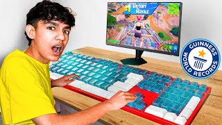 Using The Worlds BIGGEST Keyboard To Play Ranked Fortnite! (5x Bigger)