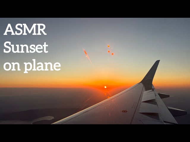 ASMR 🌙 Sunset on plane - White noise and lights triggers (no talking)