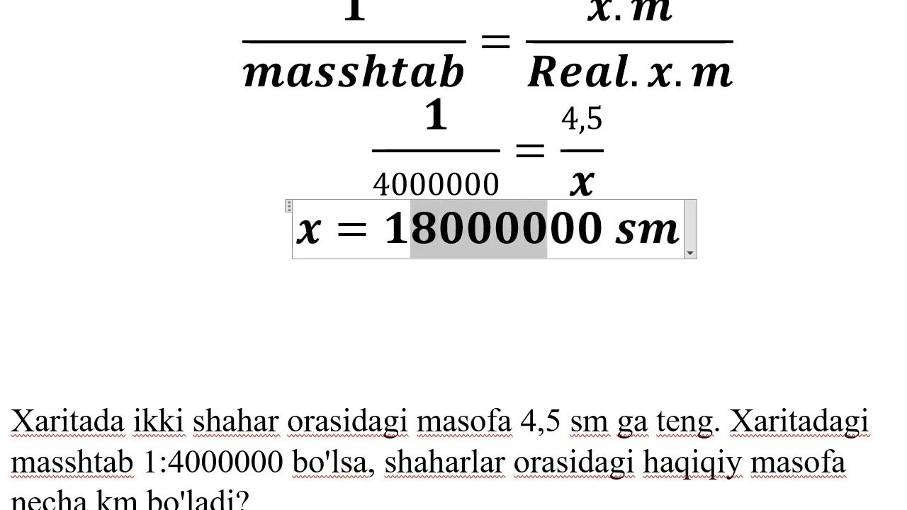 50 - mavzu. Masshtab