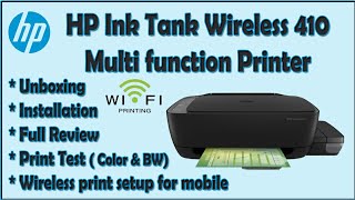 Hp ink tank wireless 410 printer || unboxing, installation & review || #hpinktank410 #hpcolorprinter