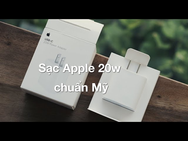 Đập hộp củ sạc Apple 20W USB-C chuẩn Mỹ