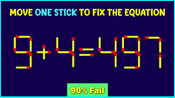 Can You Fix 🔥 9+4=497  by Moving Only 1 Matchstick ? | #matchstickpuzzle