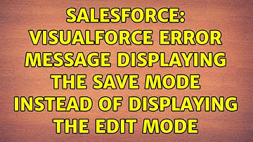 Salesforce: Visualforce Error Message displaying the save mode instead of displaying the edit mode