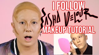 I Follow Sasha Velour Makeup Tutorial EXTRA BALD | We Have That At Home