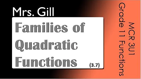 Families of Quadratic Functions (MCR3U1: 3.7)