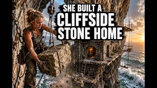 I Built a Rope-Access Stone House on a Vertical Ocean Cliff (Step-by-Step Survival Build)
